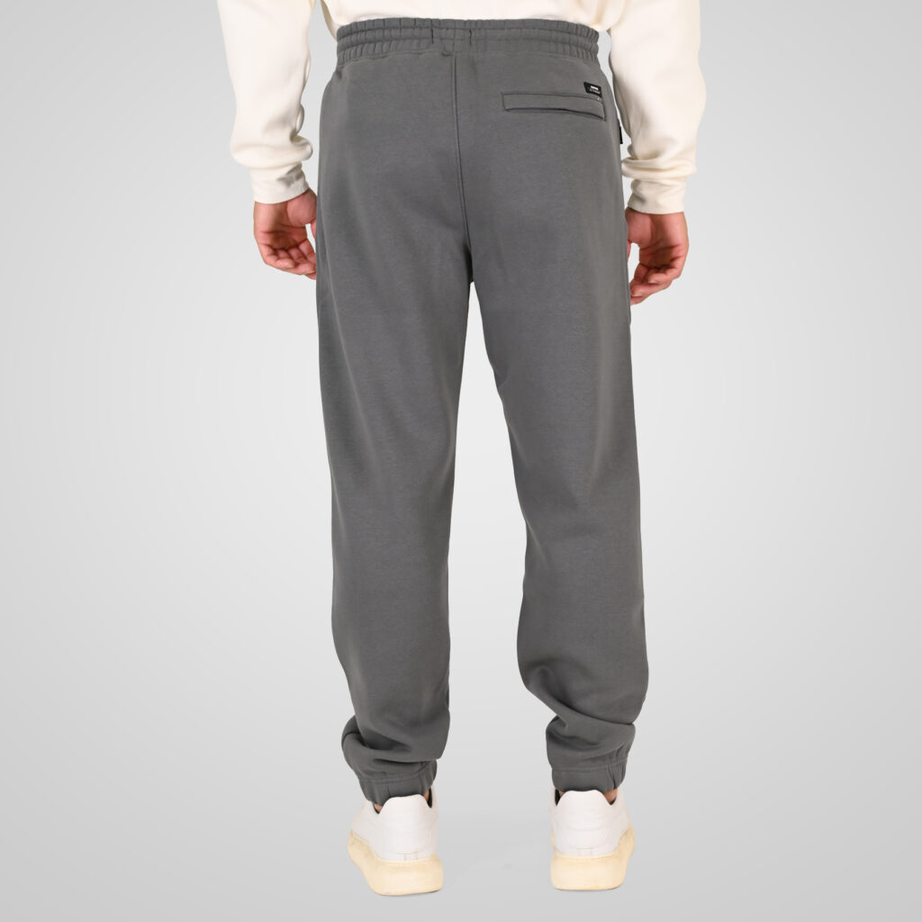 262RPAN-6046 JOGGER PANTS WITH ELASTIC WAISTBAND. HEM. HIGH DENSITY PRINT AND ZIPPERED POCKETS (BRUSHED FLEECE) CLOUDY GREY