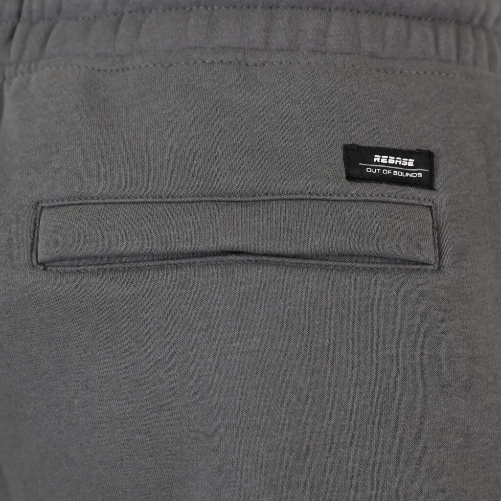262RPAN-6046 JOGGER PANTS WITH ELASTIC WAISTBAND. HEM. HIGH DENSITY PRINT AND ZIPPERED POCKETS (BRUSHED FLEECE) CLOUDY GREY