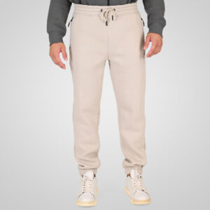 262RPAN-6046 JOGGER PANTS WITH ELASTIC WAISTBAND. HEM. HIGH DENSITY PRINT AND ZIPPERED POCKETS (BRUSHED FLEECE) ICE