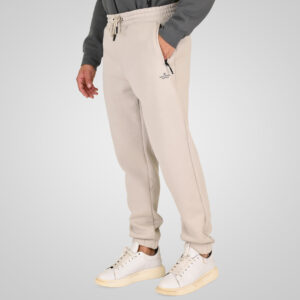 262RPAN-6046 JOGGER PANTS WITH ELASTIC WAISTBAND. HEM. HIGH DENSITY PRINT AND ZIPPERED POCKETS (BRUSHED FLEECE) ICE - Image 3