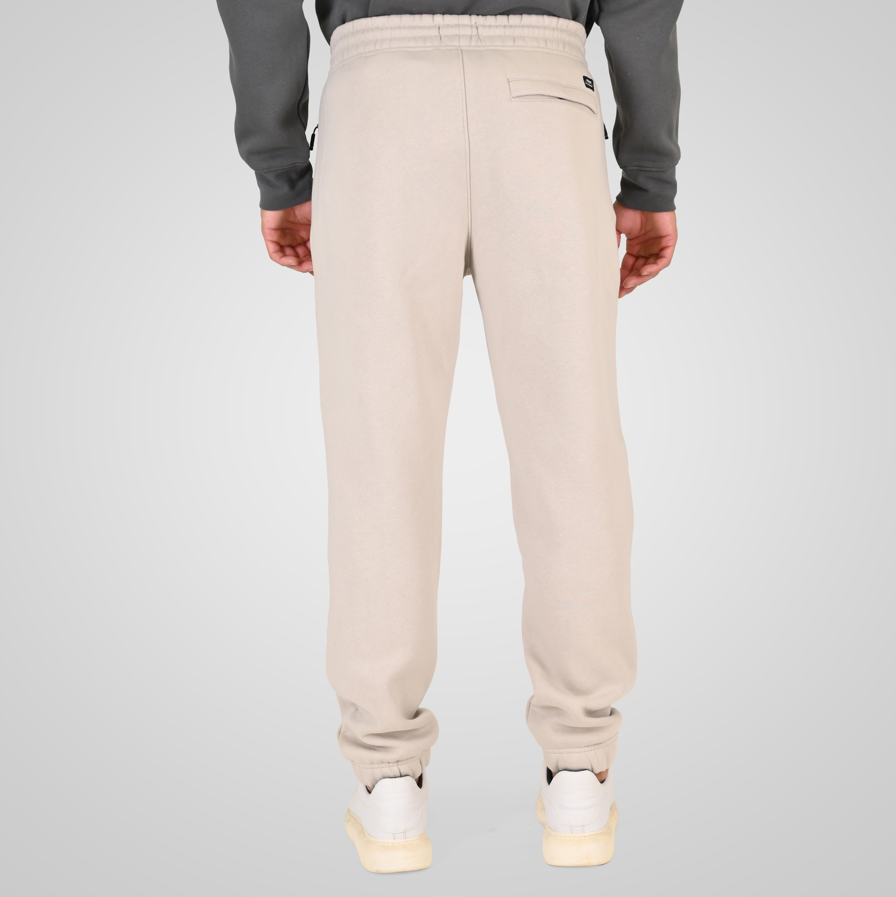 262RPAN-6046 JOGGER PANTS WITH ELASTIC WAISTBAND. HEM. HIGH DENSITY PRINT AND ZIPPERED POCKETS (BRUSHED FLEECE) ICE - Image 4