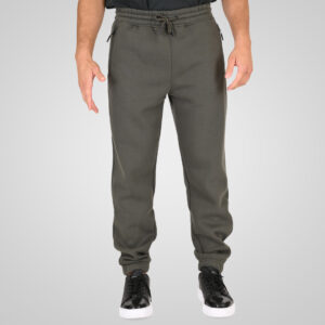 262RPAN-6046 JOGGER PANTS WITH ELASTIC WAISTBAND. HEM. HIGH DENSITY PRINT AND ZIPPERED POCKETS (BRUSHED FLEECE) KHAKI