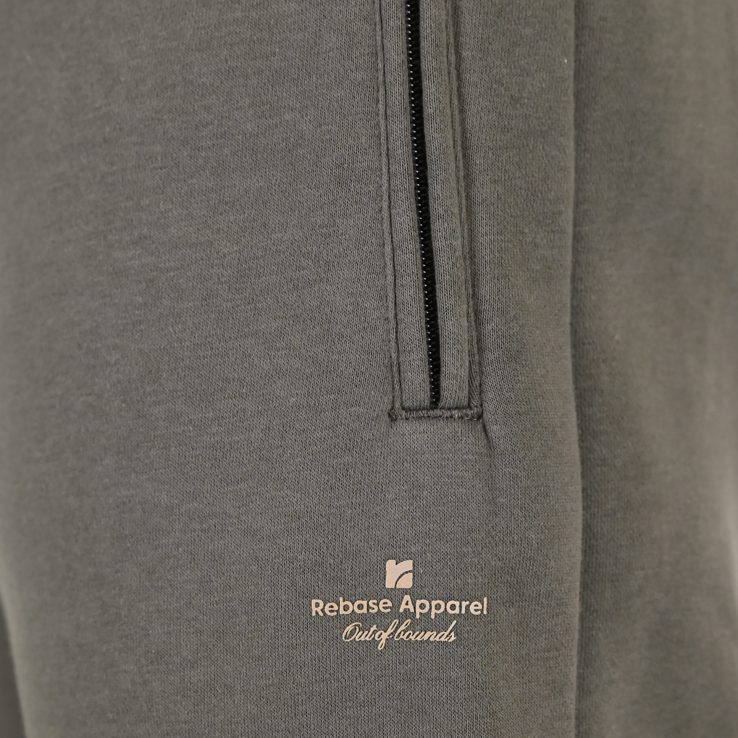 262RPAN-6046 JOGGER PANTS WITH ELASTIC WAISTBAND. HEM. HIGH DENSITY PRINT AND ZIPPERED POCKETS (BRUSHED FLEECE) KHAKI - Image 6