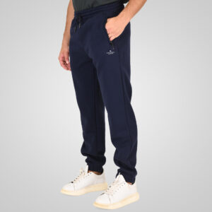 262RPAN-6046 JOGGER PANTS WITH ELASTIC WAISTBAND. HEM. HIGH DENSITY PRINT AND ZIPPERED POCKETS (BRUSHED FLEECE) NAVY - Image 3