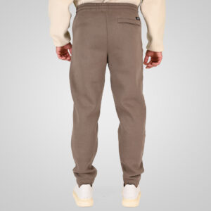 262RPAN-6046 JOGGER PANTS WITH ELASTIC WAISTBAND. HEM. HIGH DENSITY PRINT AND ZIPPERED POCKETS (BRUSHED FLEECE) TAUPE - Image 3