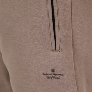 262RPAN-6046 JOGGER PANTS WITH ELASTIC WAISTBAND. HEM. HIGH DENSITY PRINT AND ZIPPERED POCKETS (BRUSHED FLEECE) TAUPE - Image 4