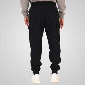 262RPAN-6047 JOGGER PANTS WITH ELASTIC WAISTBAND AND HEM. AND CARGO POCKETS (RELAXED FIT) (BRUSHED FLEECE) BLACK - Image 4