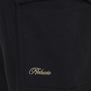 262RPAN-6047 JOGGER PANTS WITH ELASTIC WAISTBAND AND HEM. AND CARGO POCKETS (RELAXED FIT) (BRUSHED FLEECE) BLACK - Image 5