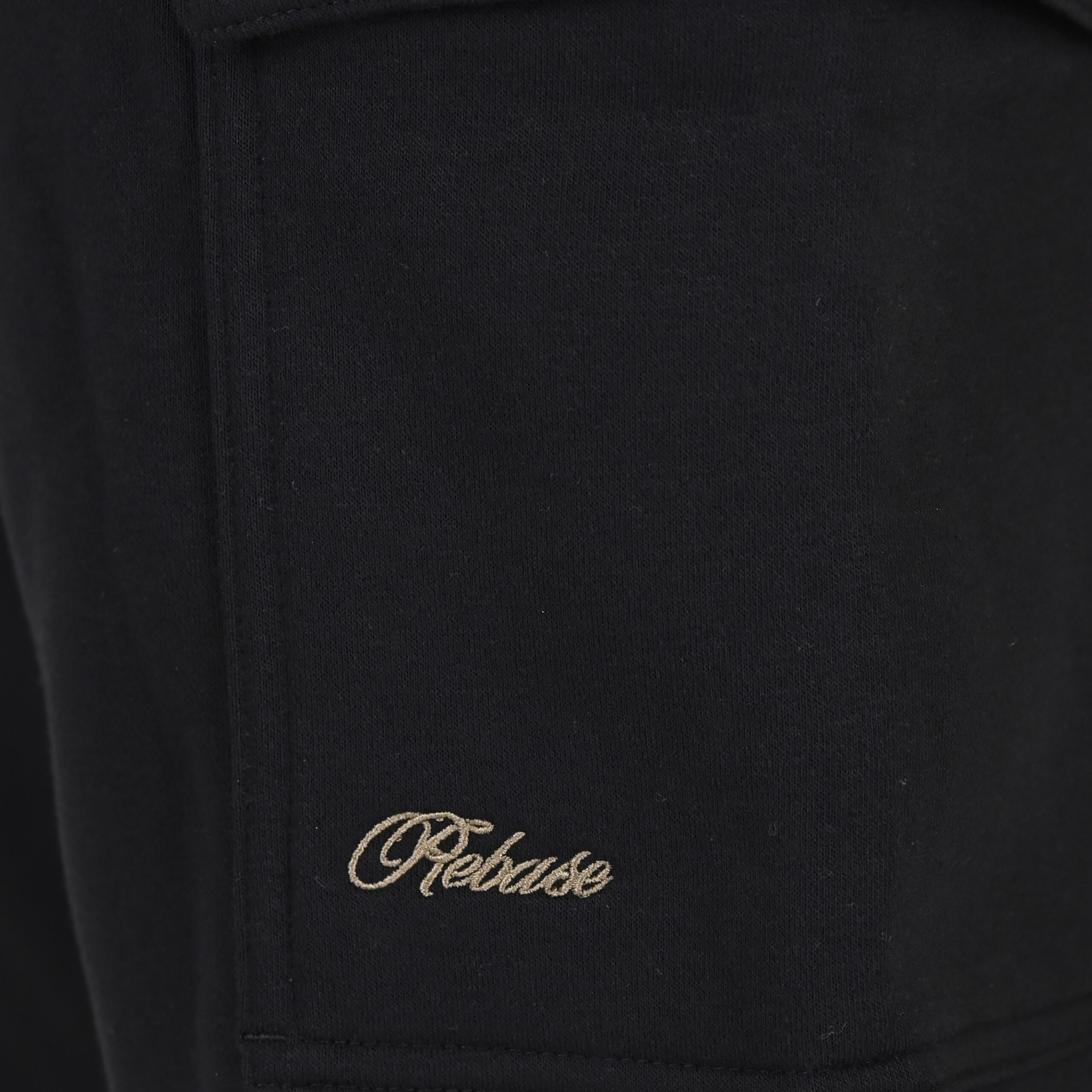 262RPAN-6047 JOGGER PANTS WITH ELASTIC WAISTBAND AND HEM. AND CARGO POCKETS (RELAXED FIT) (BRUSHED FLEECE) BLACK - Image 5