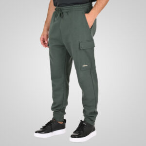 262RPAN-6047 JOGGER PANTS WITH ELASTIC WAISTBAND AND HEM. AND CARGO POCKETS (RELAXED FIT) (BRUSHED FLEECE) MOSS GREEN - Image 3