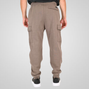262RPAN-6047 JOGGER PANTS WITH ELASTIC WAISTBAND AND HEM. AND CARGO POCKETS (RELAXED FIT) (BRUSHED FLEECE) TAUPE - Image 4