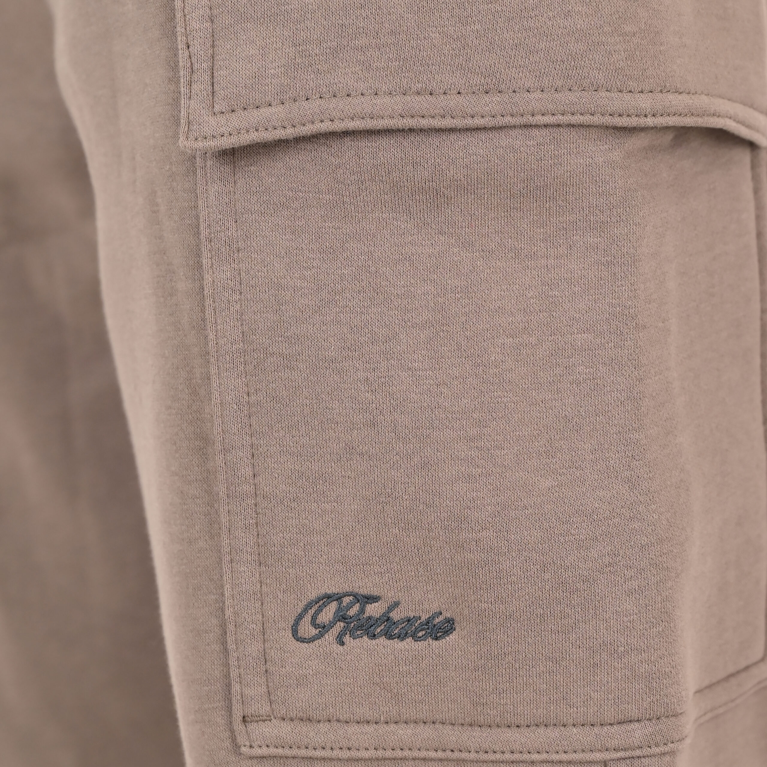 262RPAN-6047 JOGGER PANTS WITH ELASTIC WAISTBAND AND HEM. AND CARGO POCKETS (RELAXED FIT) (BRUSHED FLEECE) TAUPE - Image 6