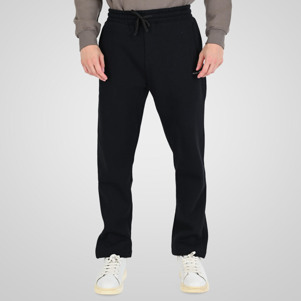 262RPAN-6048 JOGGER PANTS WITH ELASTIC WAISTBAND AND HIGH DENSITY PRINT (RELAXED FIT) (BRUSHED FLEECE) BLACK