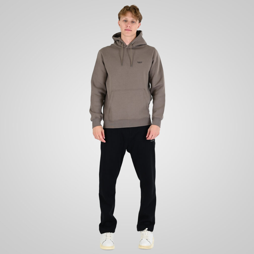 262RPAN-6048 JOGGER PANTS WITH ELASTIC WAISTBAND AND HIGH DENSITY PRINT (RELAXED FIT) (BRUSHED FLEECE) BLACK