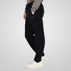 262RPAN-6048 JOGGER PANTS WITH ELASTIC WAISTBAND AND HIGH DENSITY PRINT (RELAXED FIT) (BRUSHED FLEECE) BLACK - Image 3