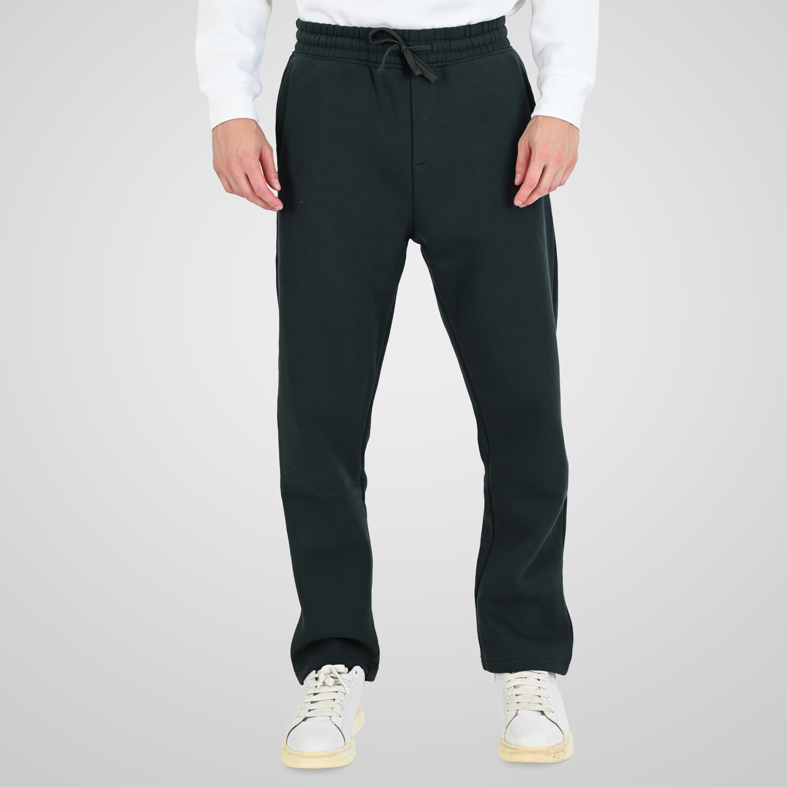 262RPAN-6048 JOGGER PANTS WITH ELASTIC WAISTBAND AND HIGH DENSITY PRINT (RELAXED FIT) (BRUSHED FLEECE) FOREST GREEN - Image 1