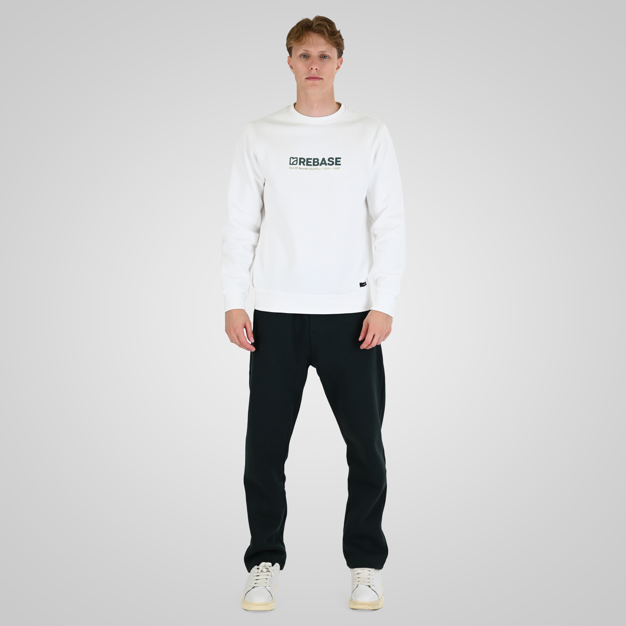 262RPAN-6048 JOGGER PANTS WITH ELASTIC WAISTBAND AND HIGH DENSITY PRINT (RELAXED FIT) (BRUSHED FLEECE) FOREST GREEN - Image 2