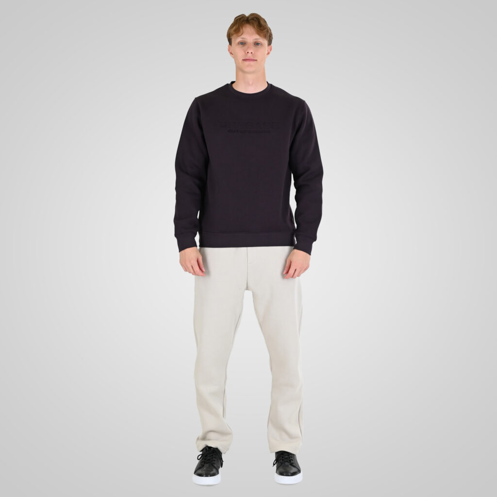 262RPAN-6048 JOGGER PANTS WITH ELASTIC WAISTBAND AND HIGH DENSITY PRINT (RELAXED FIT) (BRUSHED FLEECE) ICE