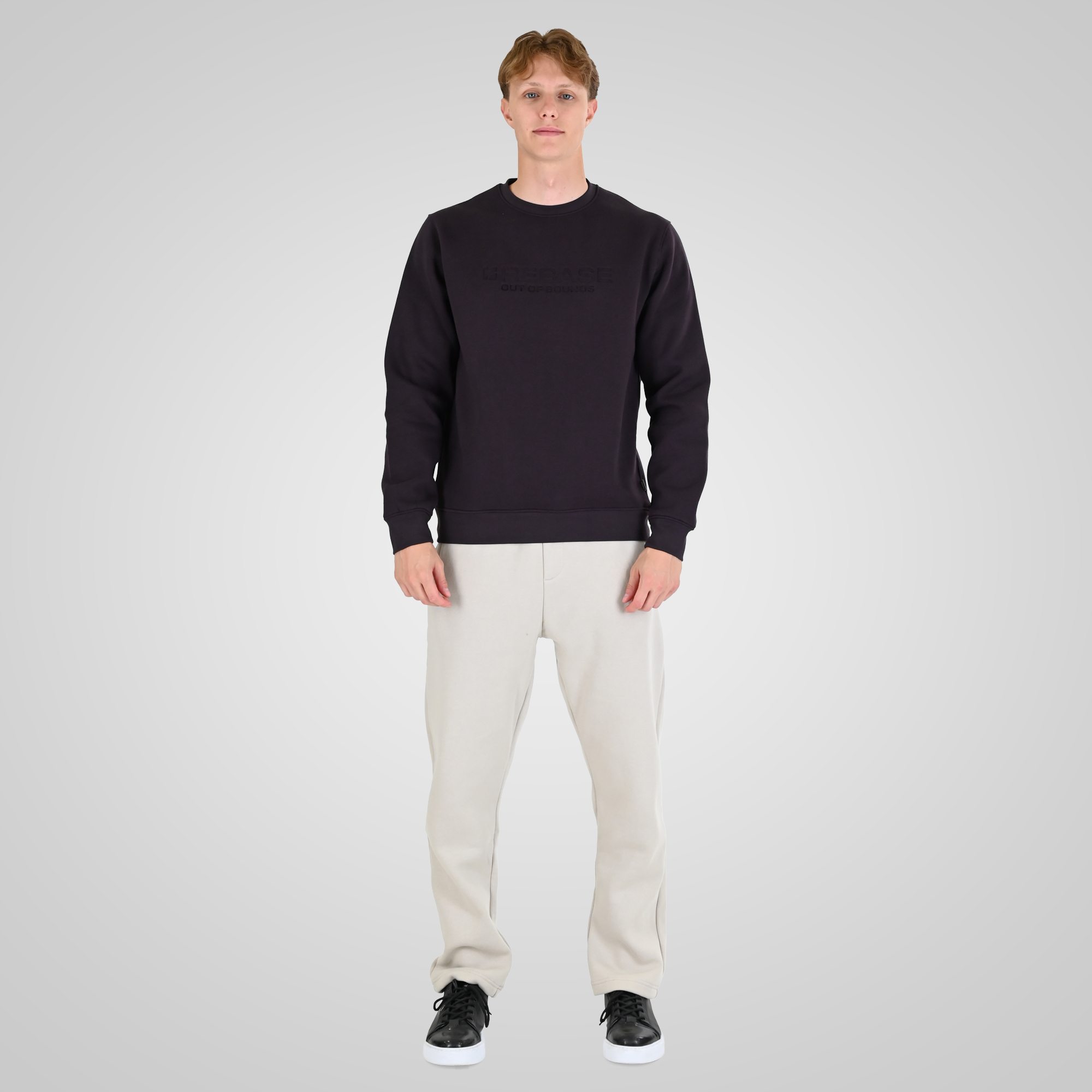 262RPAN-6048 JOGGER PANTS WITH ELASTIC WAISTBAND AND HIGH DENSITY PRINT (RELAXED FIT) (BRUSHED FLEECE) ICE - Image 2