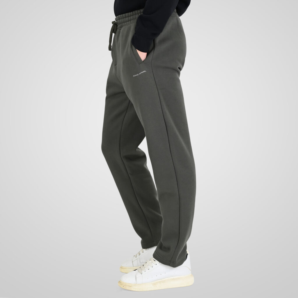 262RPAN-6048 JOGGER PANTS WITH ELASTIC WAISTBAND AND HIGH DENSITY PRINT (RELAXED FIT) (BRUSHED FLEECE) KHAKI