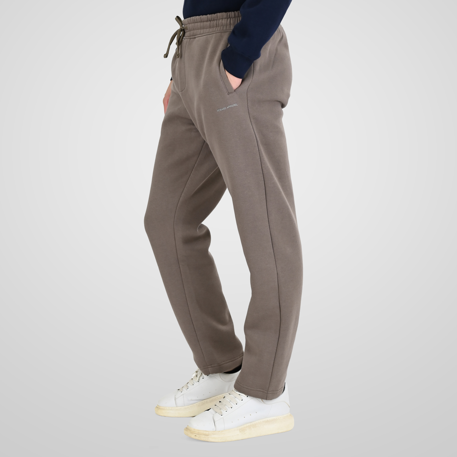 262RPAN-6048 JOGGER PANTS WITH ELASTIC WAISTBAND AND HIGH DENSITY PRINT (RELAXED FIT) (BRUSHED FLEECE) TAUPE - Image 3