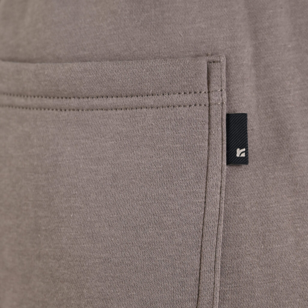 262RPAN-6048 JOGGER PANTS WITH ELASTIC WAISTBAND AND HIGH DENSITY PRINT (RELAXED FIT) (BRUSHED FLEECE) TAUPE