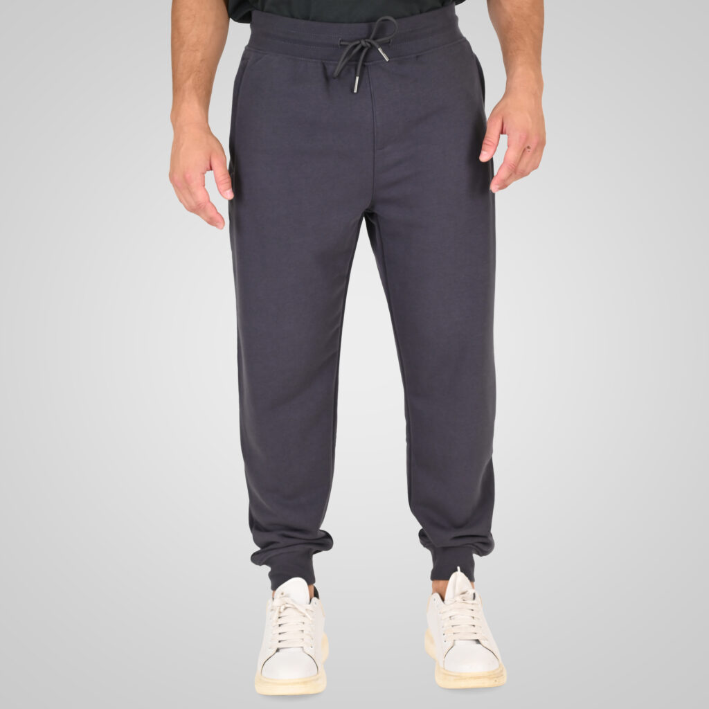 262RPAN-6049 JOGGER PANTS WITH ELASTIC WAISTBAND. HEM AND DENSE EMBROIDERY (TERRY FLEECE) ANTHRACITE