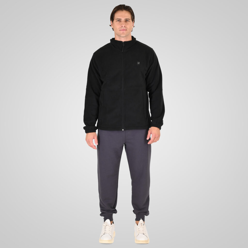 262RPAN-6049 JOGGER PANTS WITH ELASTIC WAISTBAND. HEM AND DENSE EMBROIDERY (TERRY FLEECE) ANTHRACITE