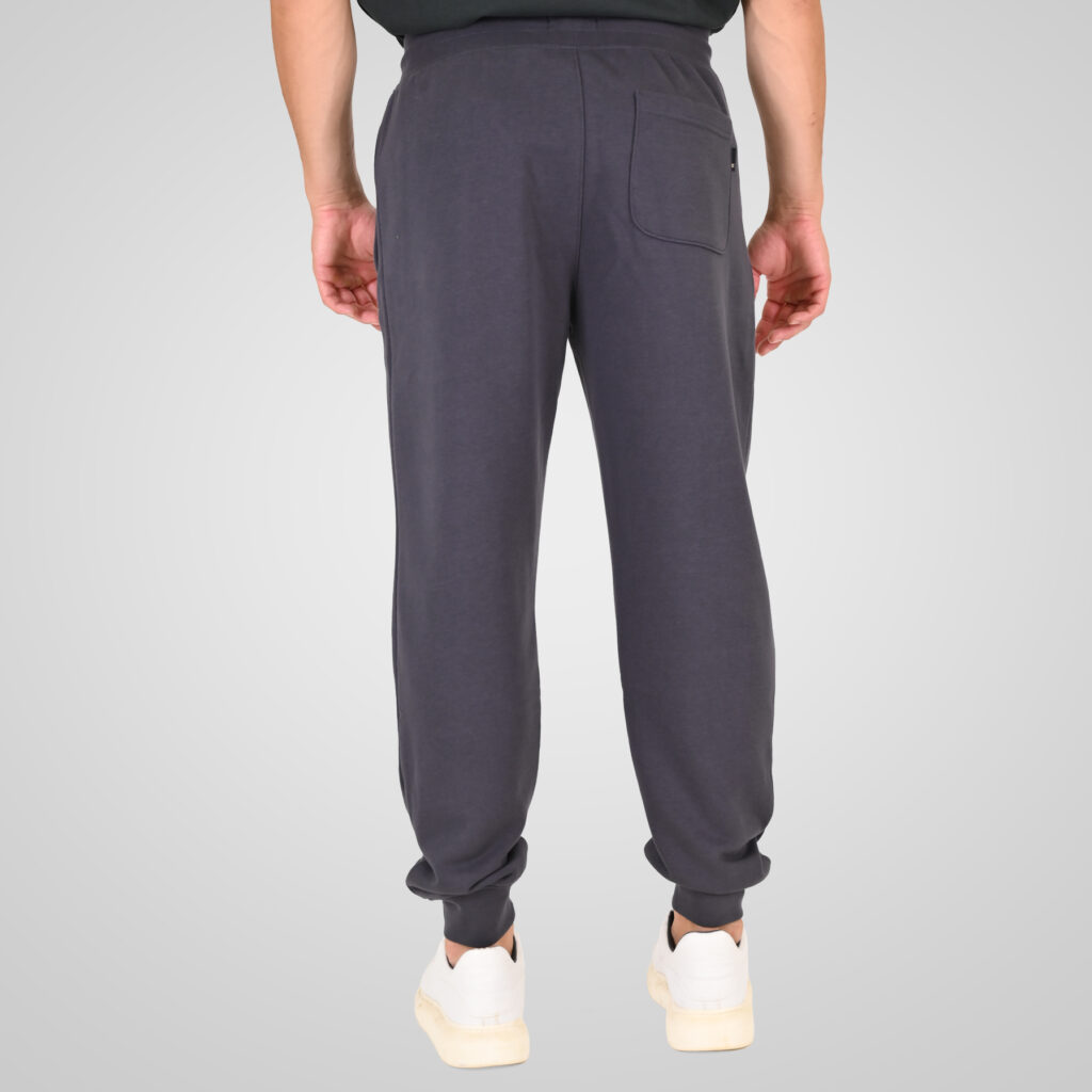 262RPAN-6049 JOGGER PANTS WITH ELASTIC WAISTBAND. HEM AND DENSE EMBROIDERY (TERRY FLEECE) ANTHRACITE