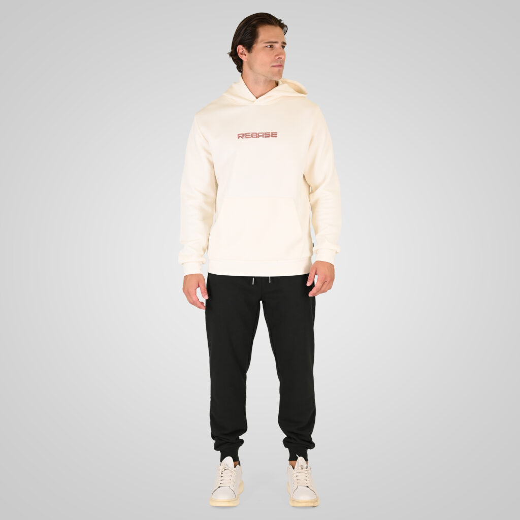 262RPAN-6049 JOGGER PANTS WITH ELASTIC WAISTBAND. HEM AND DENSE EMBROIDERY (TERRY FLEECE) DEEP FOREST