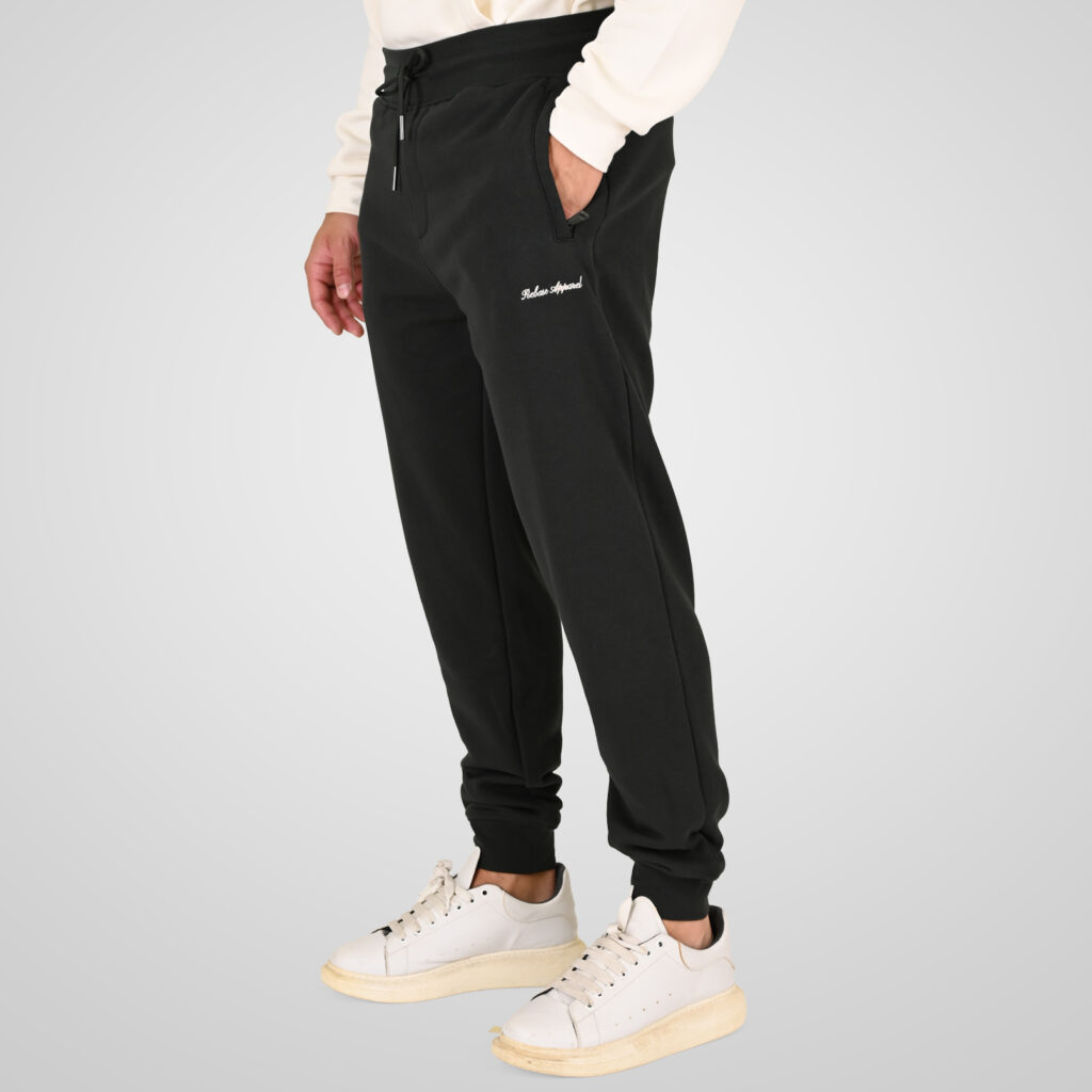 262RPAN-6049 JOGGER PANTS WITH ELASTIC WAISTBAND. HEM AND DENSE EMBROIDERY (TERRY FLEECE) DEEP FOREST