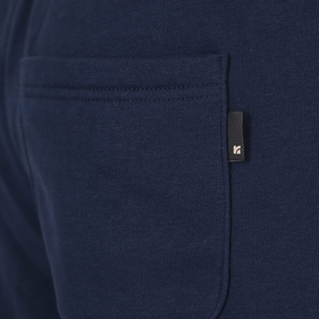 262RPAN-6049 JOGGER PANTS WITH ELASTIC WAISTBAND. HEM AND DENSE EMBROIDERY (TERRY FLEECE) NAVY