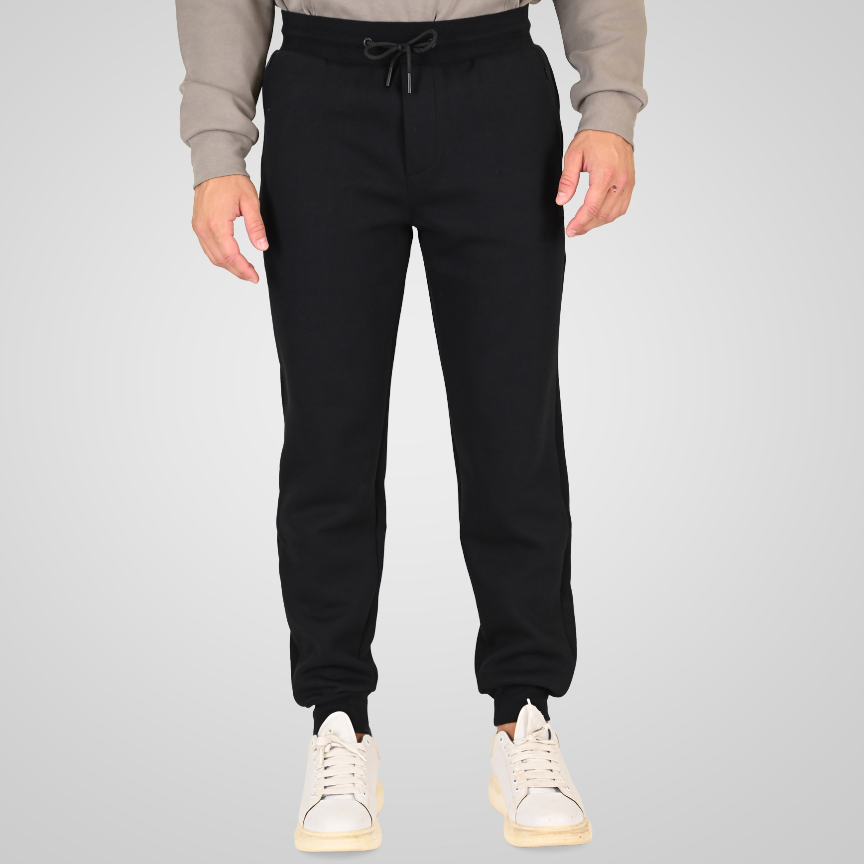 262RPAN-6050 JOGGER PANTS WITH ELASTIC WAISTBAND AND HEM (INTERLOCK) BLACK - Image 1