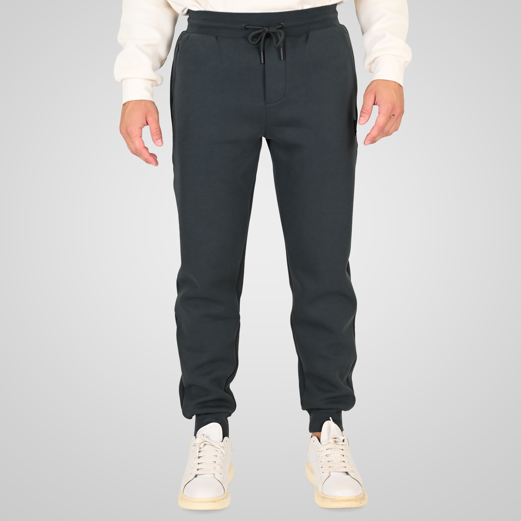 262RPAN-6050 JOGGER PANTS WITH ELASTIC WAISTBAND AND HEM (INTERLOCK) SHADOW BLUE - Image 1