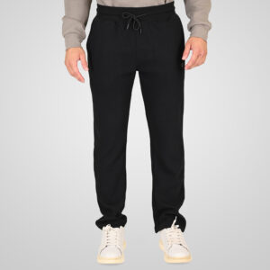 262RPAN-6051 JOGGER PANTS WITH ELASTIC WAISTBAND (WAFFLE) BLACK