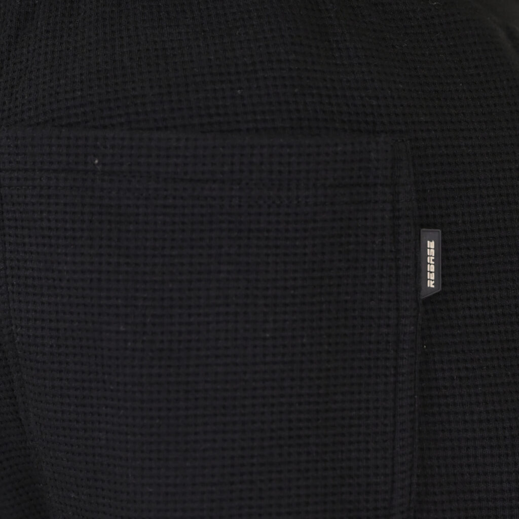 262RPAN-6051 JOGGER PANTS WITH ELASTIC WAISTBAND (WAFFLE) BLACK