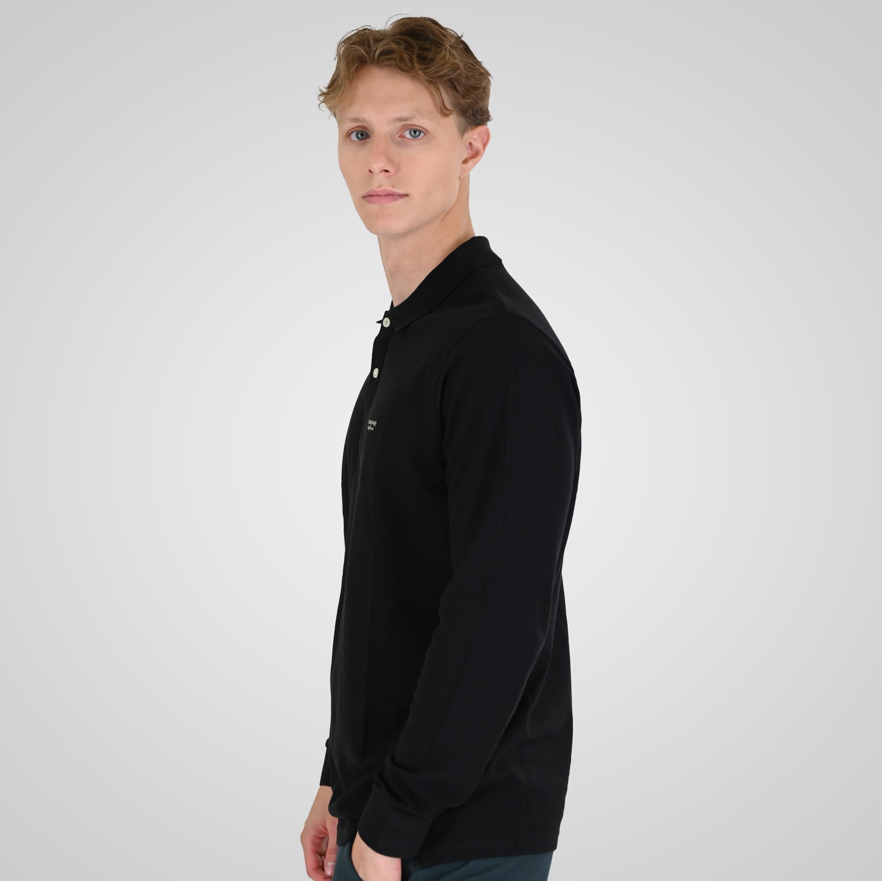 262RPS-3091 POLO PIQUE BLACK - Image 3