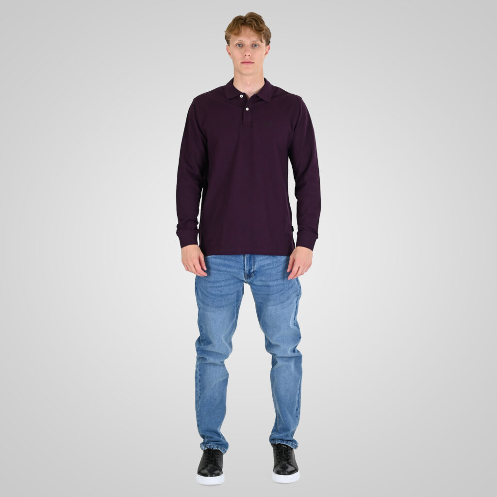 262RPS-3091 POLO PIQUE DK RASPBERRY