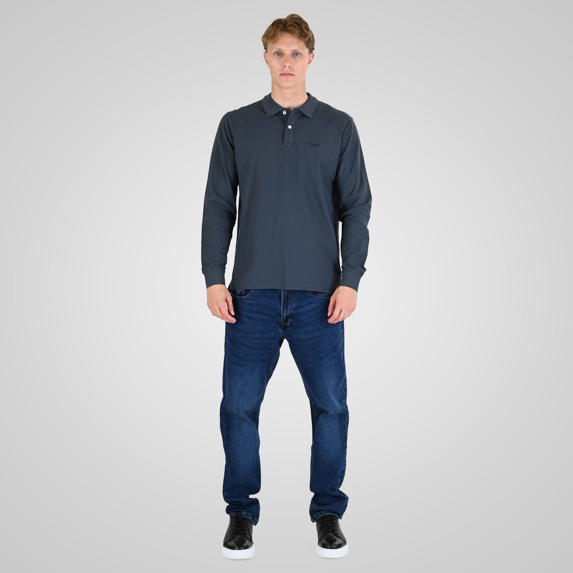 262RPS-3091 POLO PIQUE STEEL BLUE - Image 2