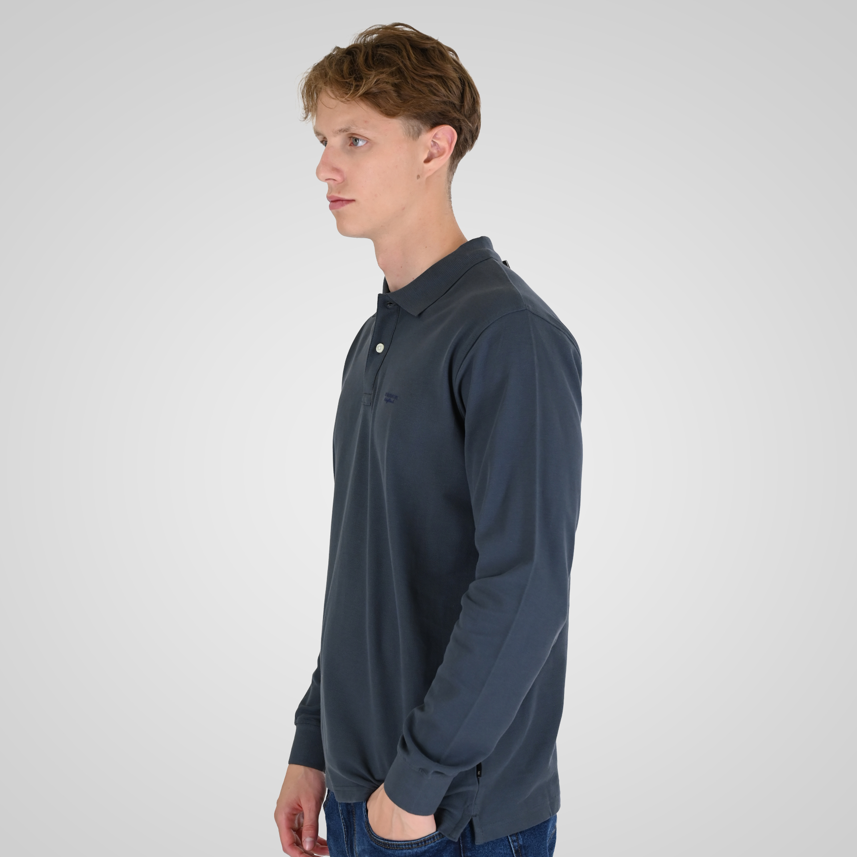 262RPS-3091 POLO PIQUE STEEL BLUE - Image 3