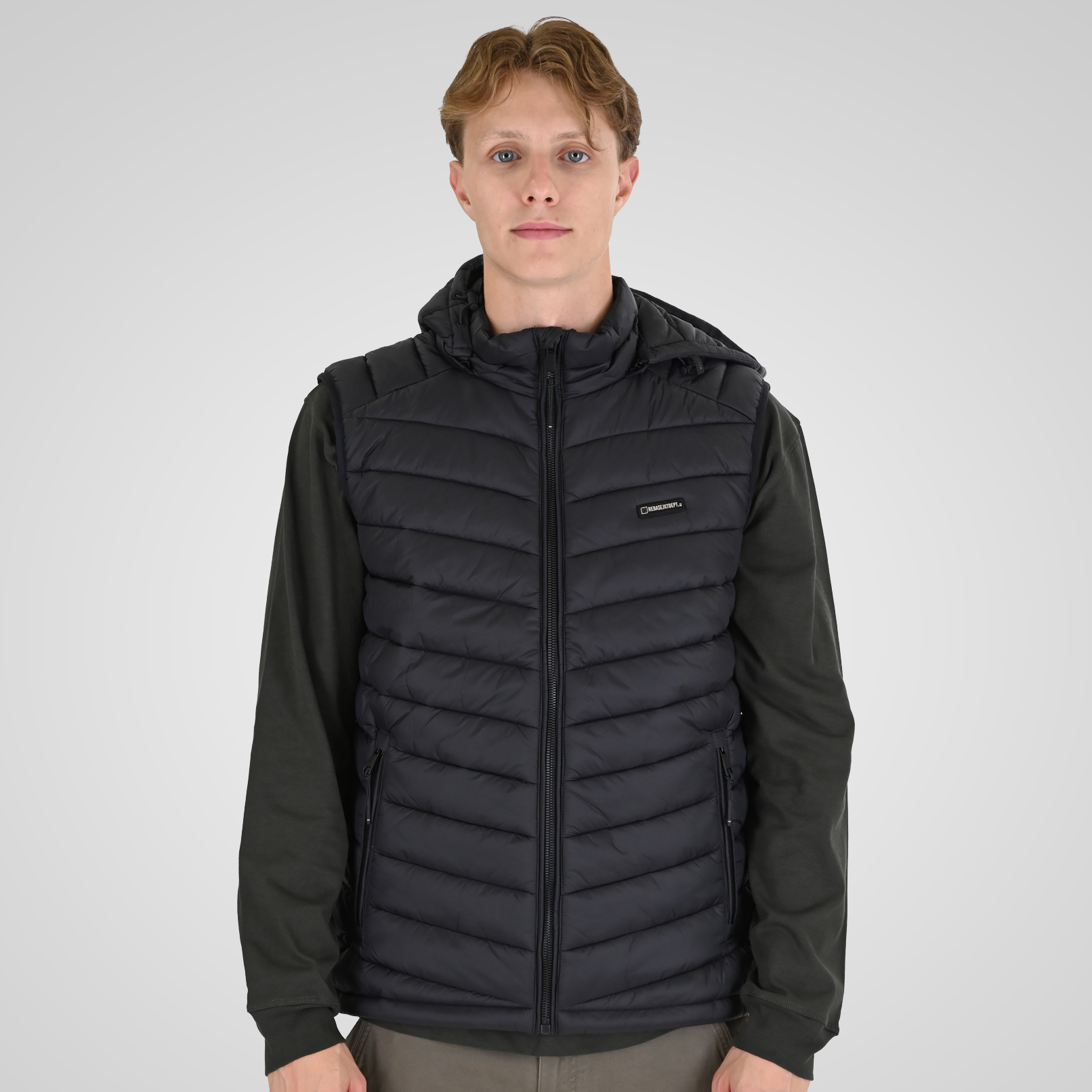 262RSJK-2085 JACKETS SLEEVELESS BLACK - Image 1