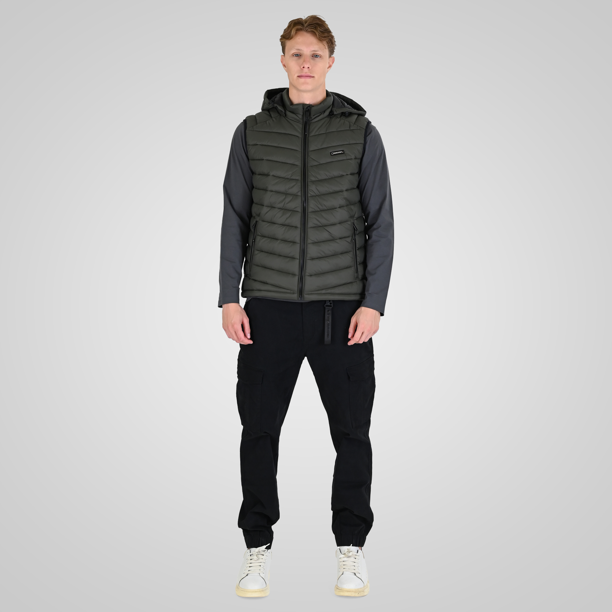 262RSJK-2085 JACKETS SLEEVELESS LEAF GREEN - Image 2