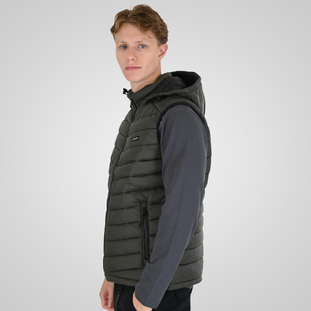 262RSJK-2085 JACKETS SLEEVELESS LEAF GREEN