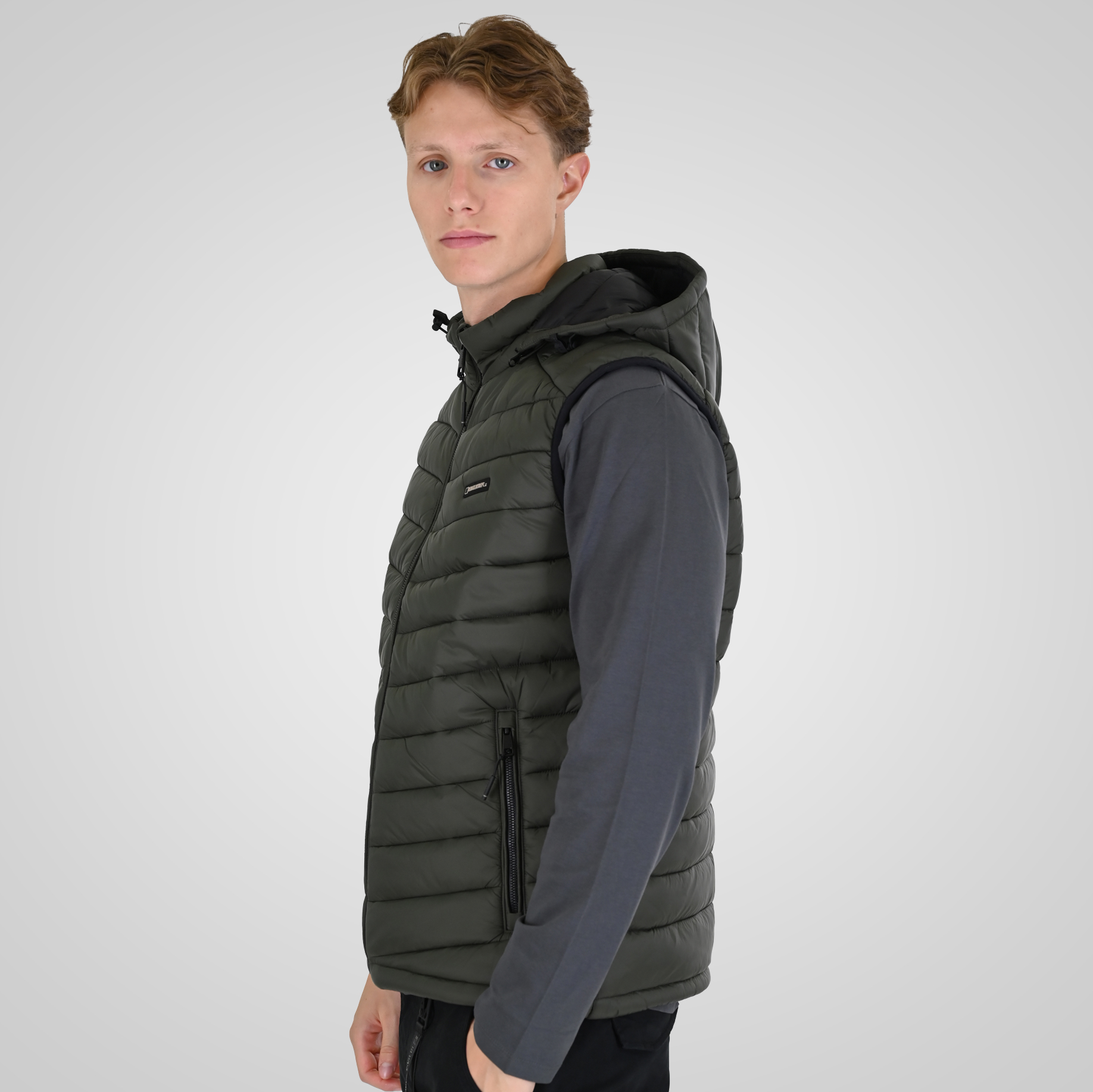 262RSJK-2085 JACKETS SLEEVELESS LEAF GREEN - Image 3