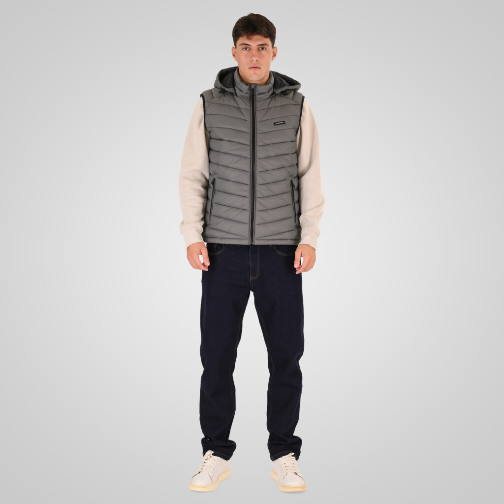 262RSJK-2085 JACKETS SLEEVELESS SMOKE GREY