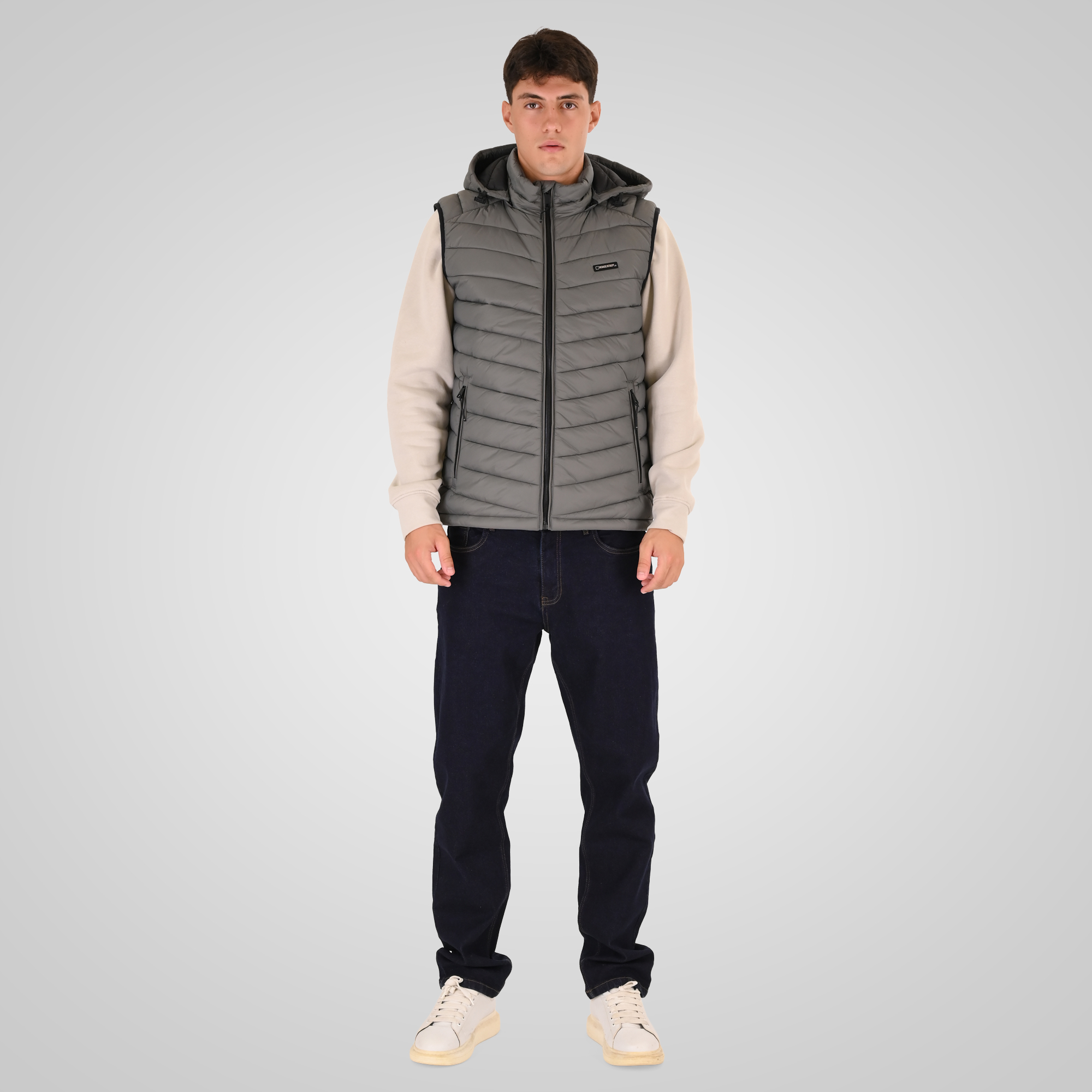 262RSJK-2085 JACKETS SLEEVELESS SMOKE GREY - Image 2