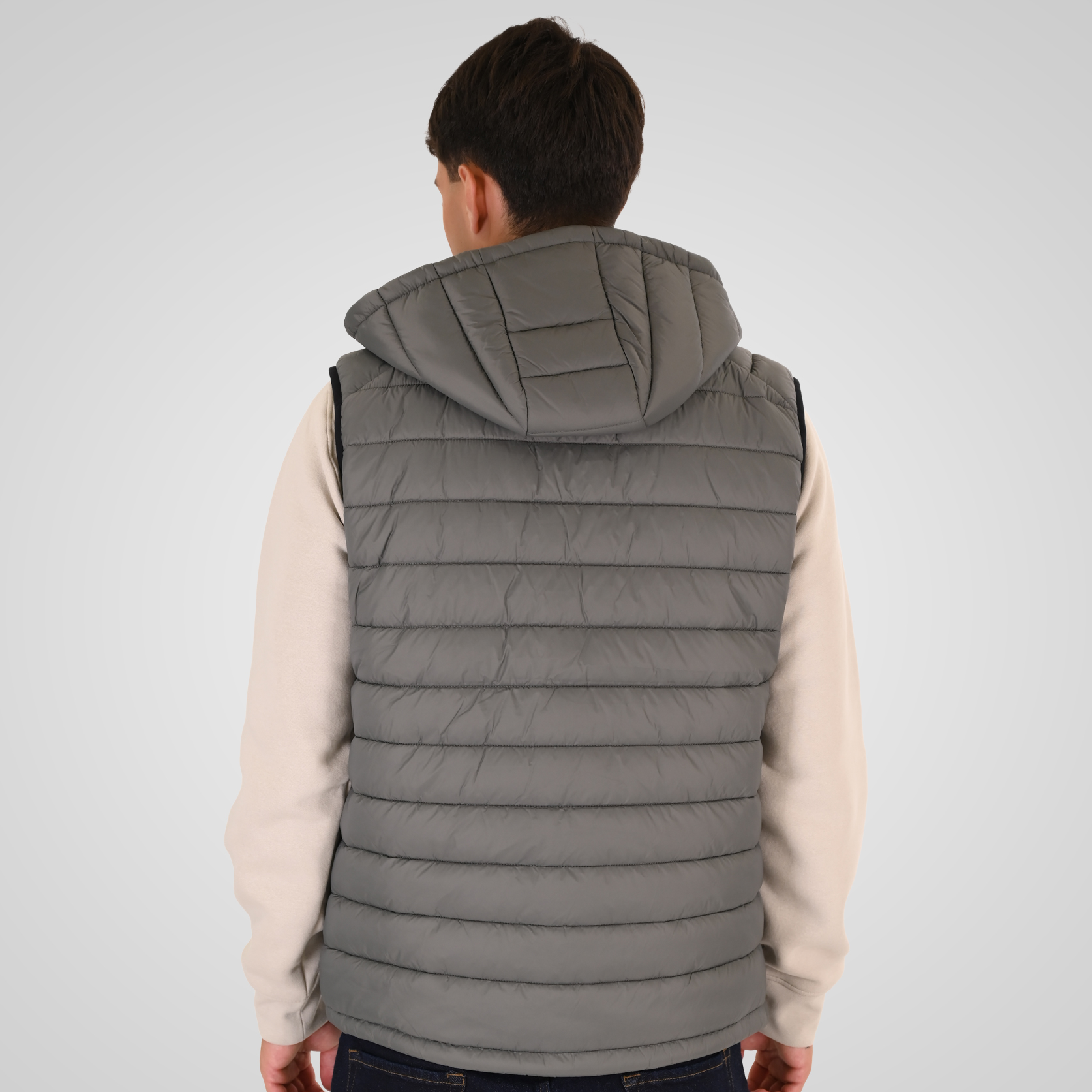 262RSJK-2085 JACKETS SLEEVELESS SMOKE GREY - Image 4