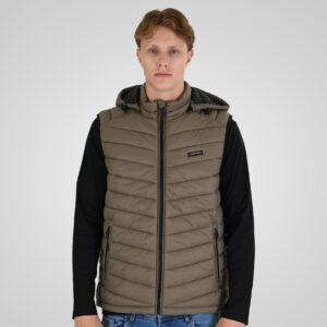262RSJK-2085 JACKETS SLEEVELESS TAUPE