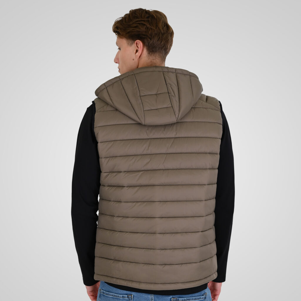 262RSJK-2085 JACKETS SLEEVELESS TAUPE