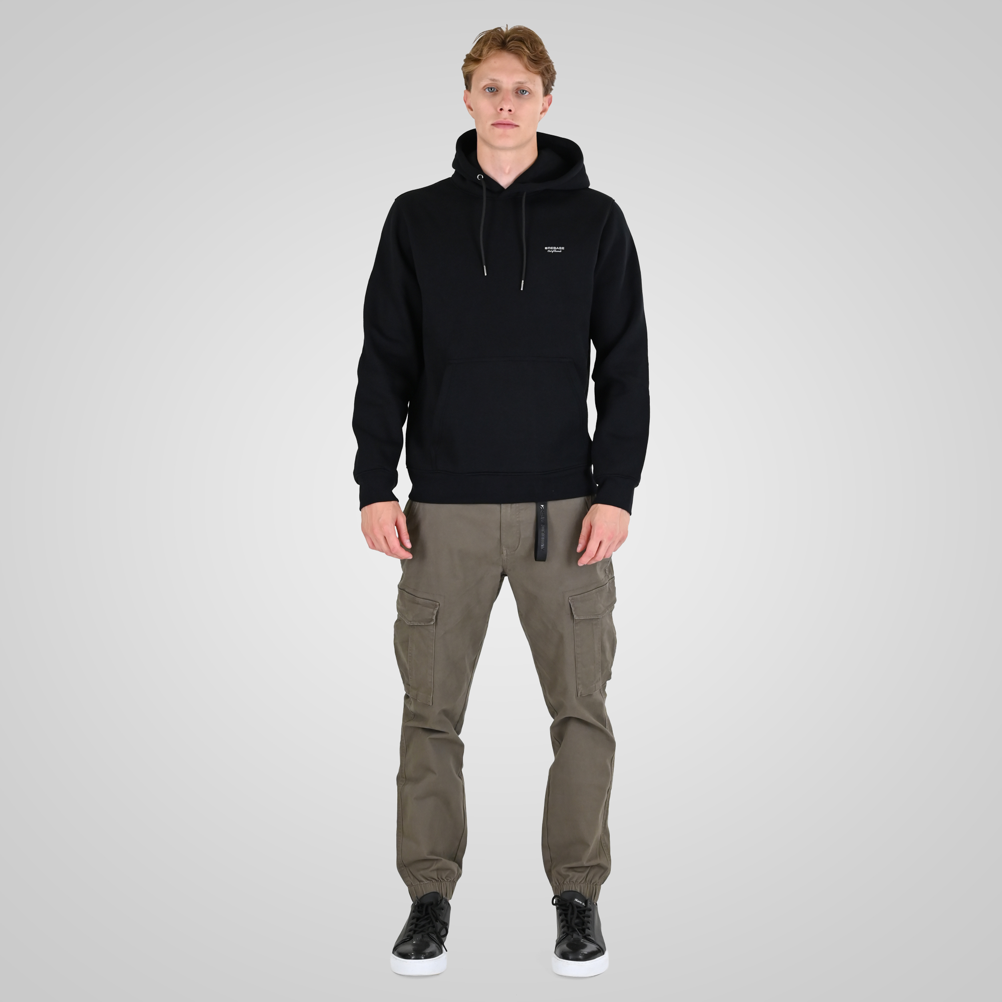 262RTOP-1100 HOODIE WITH HIGH DENSITY PRINT (BRUSHED FLEECE) BLACK - Image 2